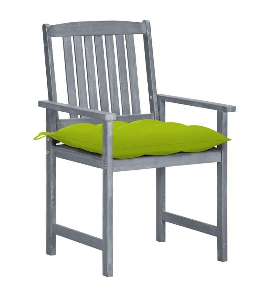 Gartenstühle mit Kissen 4 Stk. Grau Massivholz Akazie