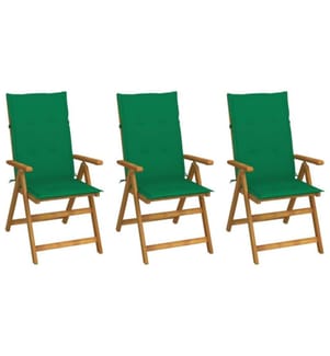 Klappbare Gartenstühle 3 Stk. mit Auflagen Massivholz Akazie