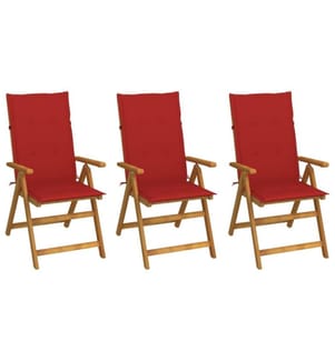 Klappbare Gartenstühle 3 Stk. mit Auflagen Massivholz Akazie