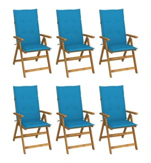 Klappbare Gartenstühle 6 Stk. mit Auflagen Massivholz Akazie