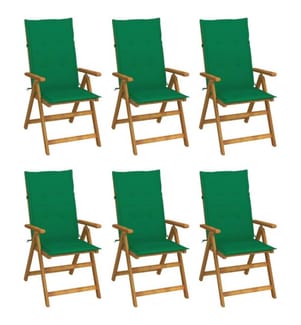 Klappbare Gartenstühle 6 Stk. mit Auflagen Massivholz Akazie