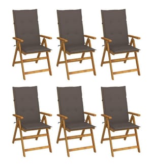 Klappbare Gartenstühle 6 Stk. mit Auflagen Massivholz Akazie