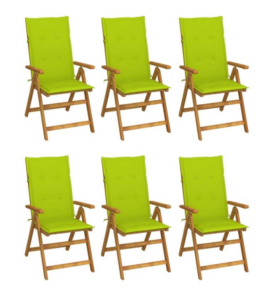 Klappbare Gartenstühle 6 Stk. mit Auflagen Massivholz Akazie