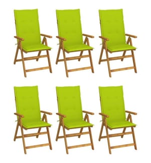 Klappbare Gartenstühle 6 Stk. mit Auflagen Massivholz Akazie