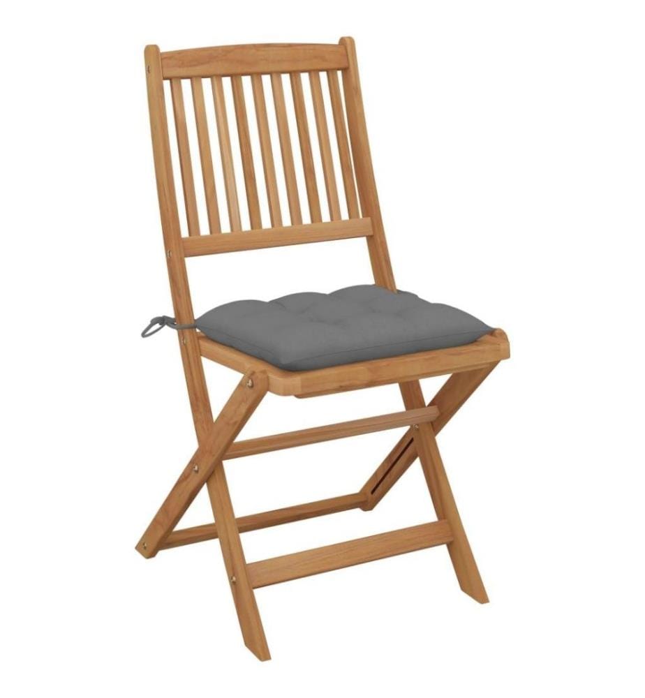 Klappbare Gartenstühle 2 Stk. mit Kissen Massivholz Akazie