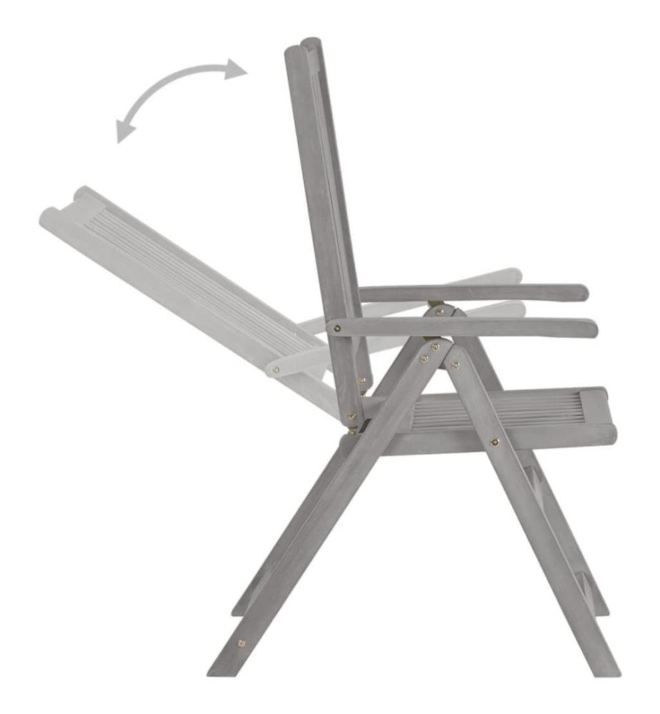 Verstellbare Gartenstühle 2 Stk. mit Auflagen Massivholz Akazie