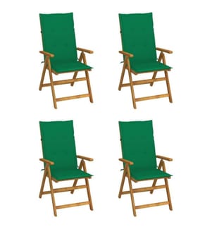 Garten-Liegestühle 4 Stk. mit Kissen Akazie Massivholz