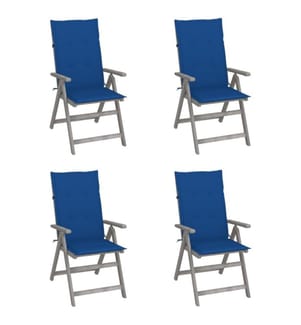 Verstellbare Gartenstühle 4 Stk. mit Auflagen Massivholz Akazie