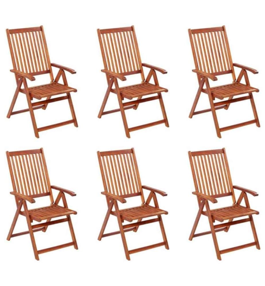 Chaises pliables de jardin 6 pcs Bois d'acacia solide