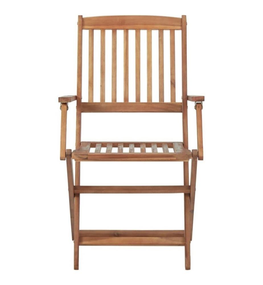 Chaises pliables de jardin 8 pcs avec coussins Bois d'acacia