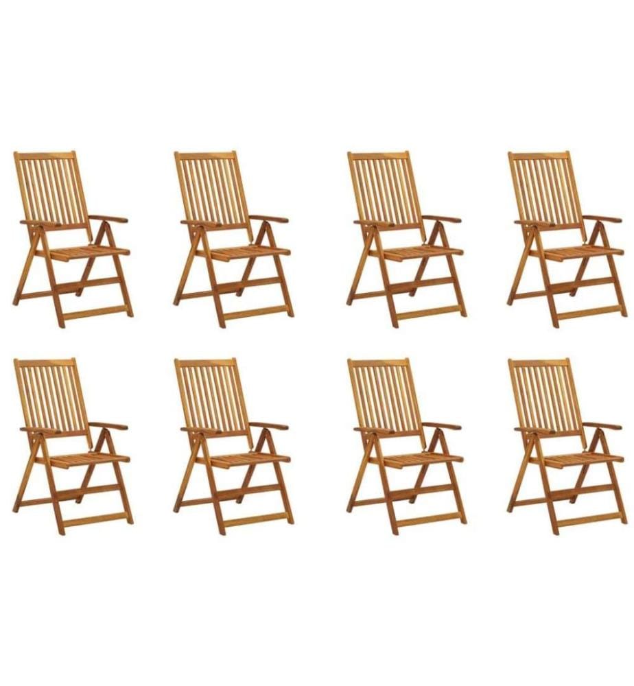 Klappbare Gartenstühle mit Kissen 8 Stk. Massivholz Akazie