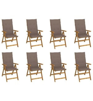 Klappbare Gartenstühle mit Kissen 8 Stk. Massivholz Akazie