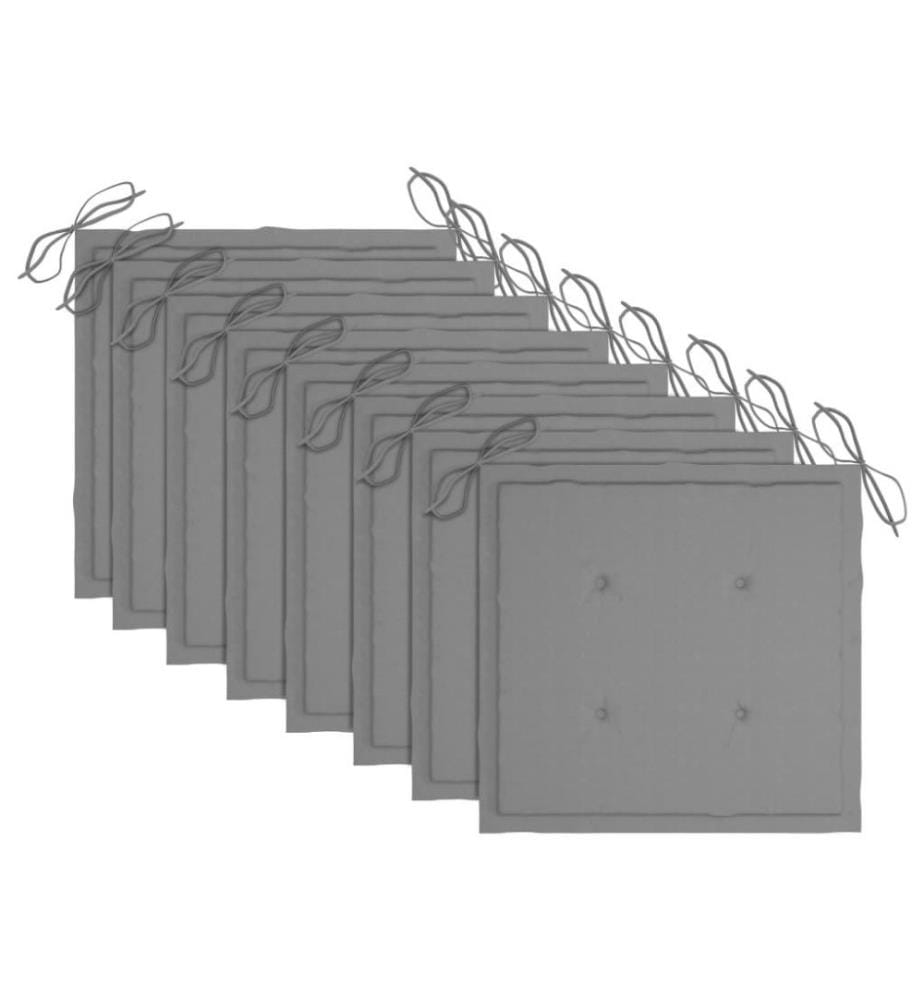 Chaises pliables d'extérieur 8 pcs avec coussins Bois d'acacia