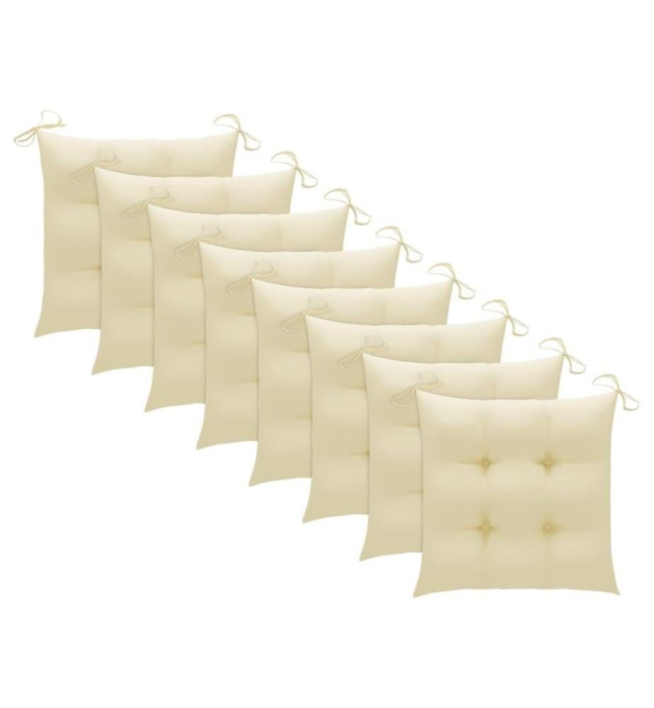 Chaises pliables d'extérieur 8 pcs avec coussins Bois d'acacia