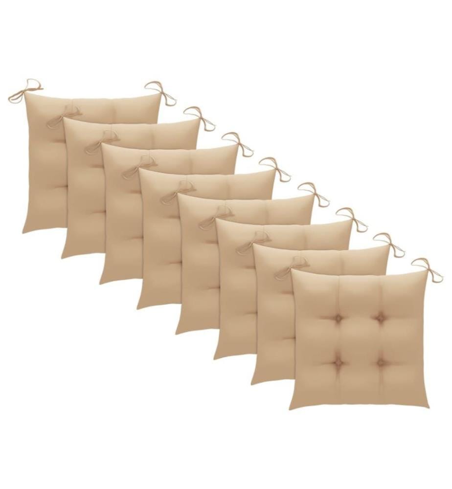 Chaises pliables d'extérieur 8 pcs avec coussins Bois d'acacia