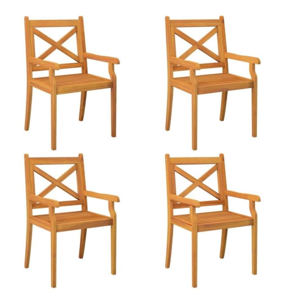 Garten-Essstühle 4 Stk. Massivholz Akazie