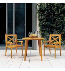Garten-Essstühle 2 Stk. Massivholz Akazie