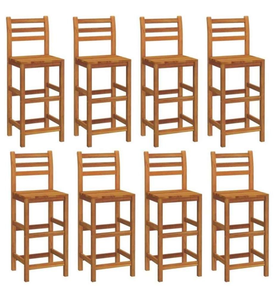 Tabourets de bar lot de 8 bois massif d'acacia