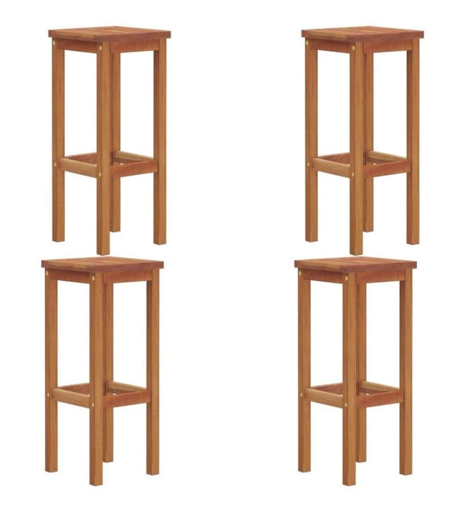 Tabourets de bar lot de 4 bois massif d'acacia