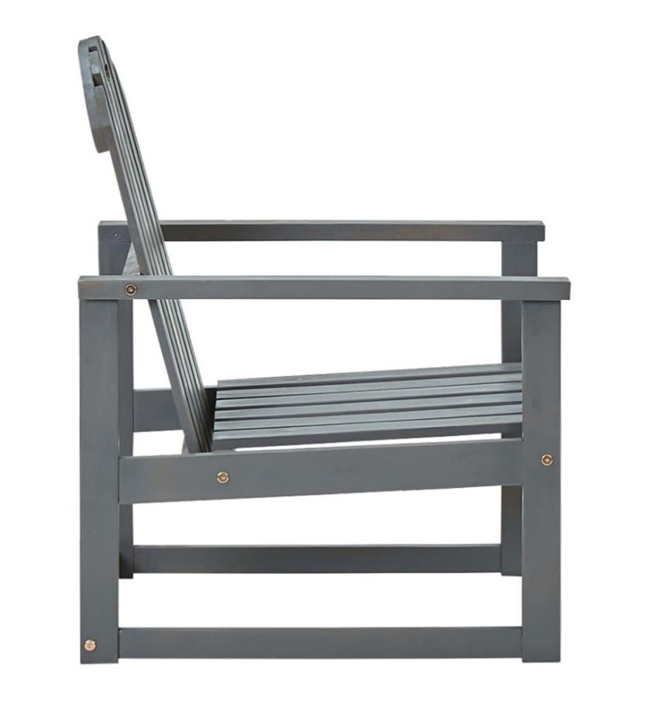 Garten-Armlehnstühle 2 Stk. Grau Massivholz Akazie