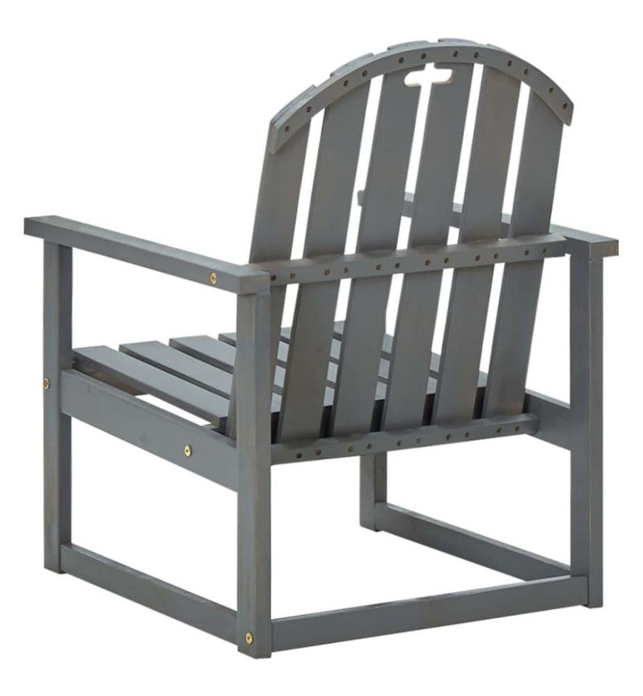 Garten-Armlehnstühle 2 Stk. Grau Massivholz Akazie