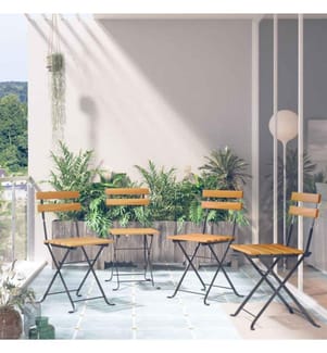 Klappbare Bistrostühle 4 Stk. Massivholz Akazie