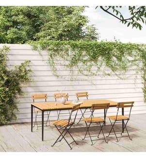 Klappbare Gartenstühle 6 Stk. Stahl und Massivholz Akazie