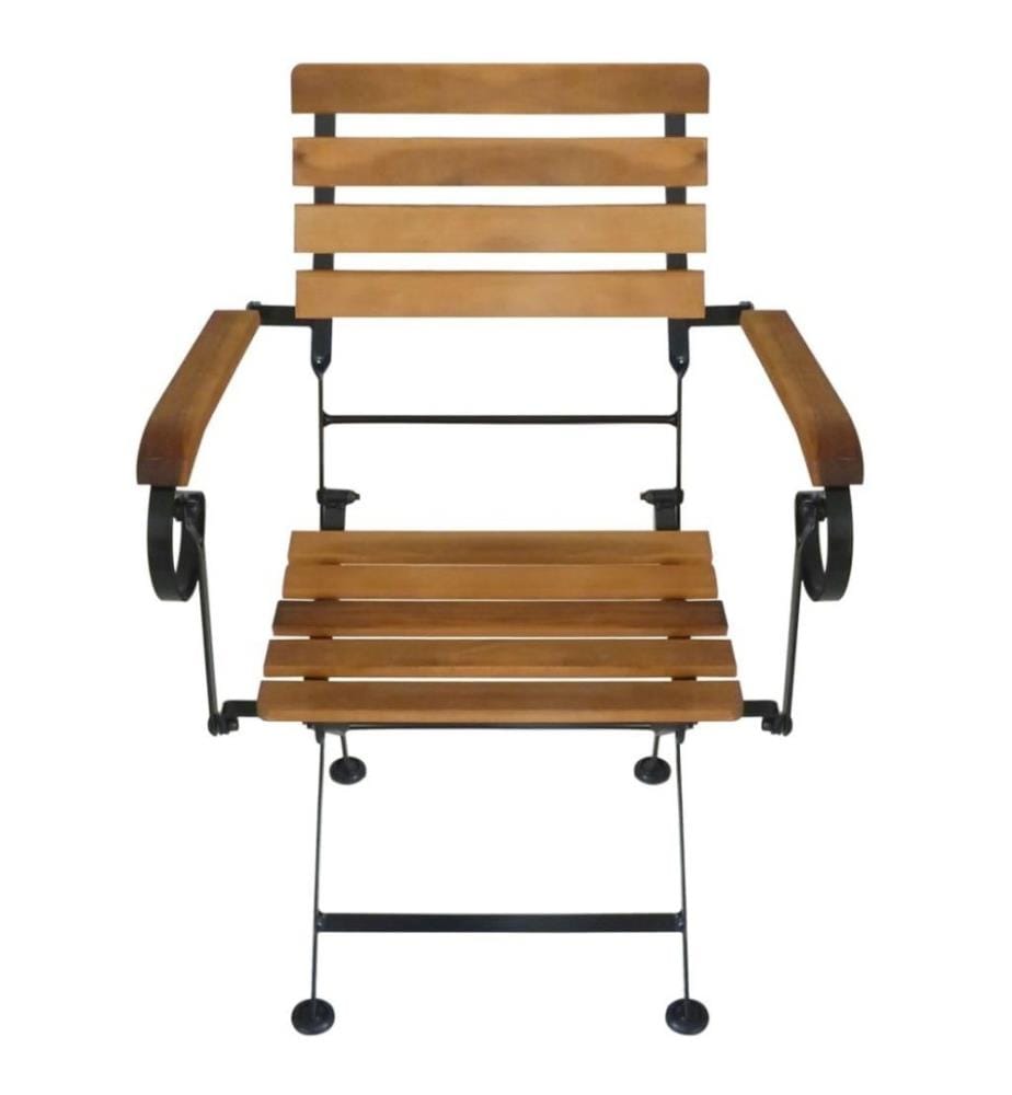 Chaises pliables de jardin 4 pcs Acier et bois d'acacia massif