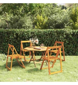 Klappbare Gartenstühle 4 Stk. Massivholz Akazie
