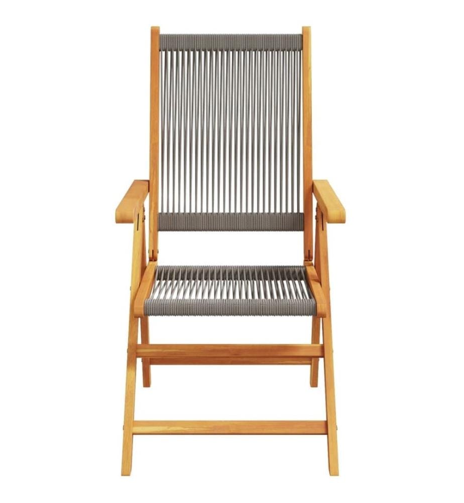 Chaises inclinables de jardin lot de 4 gris bois massif acacia