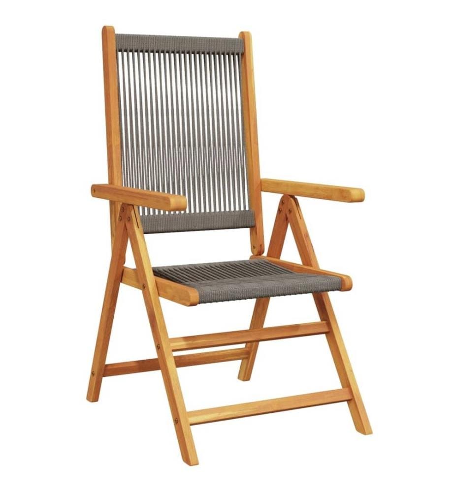 Chaises inclinables de jardin lot de 8 gris bois massif acacia