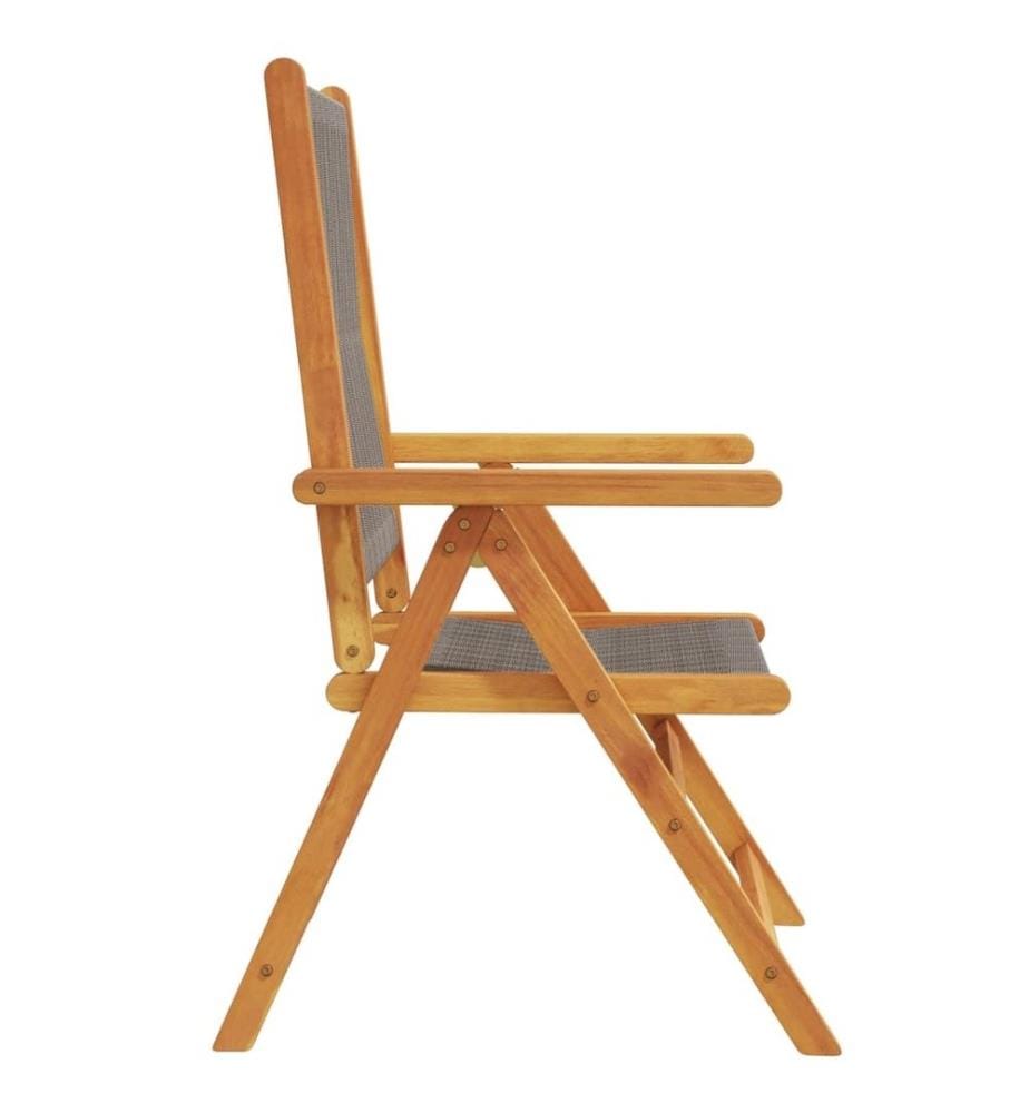 Chaises inclinables de jardin lot de 8 gris bois massif acacia