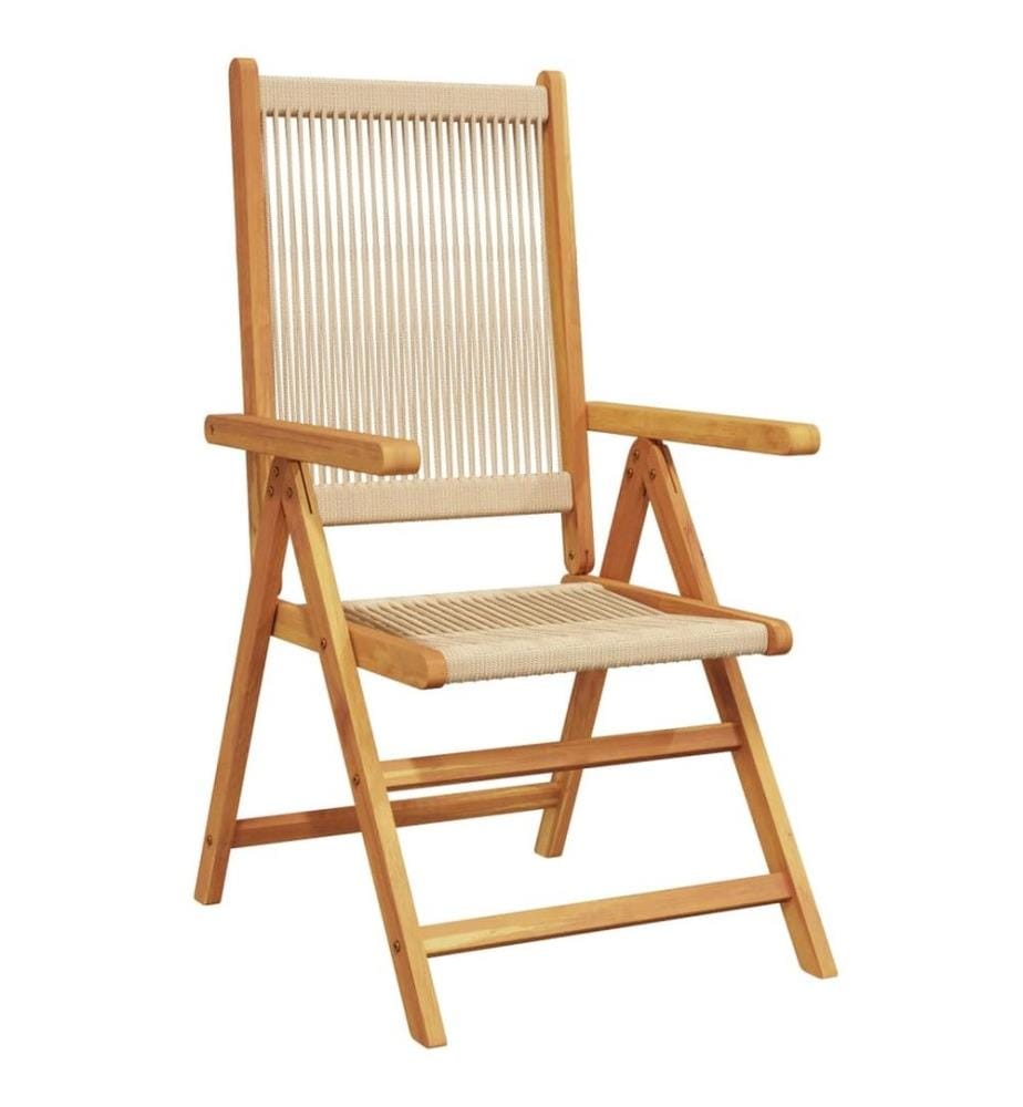 Gartenstuhl Verstellbar 4 Stk. Beige Massivholz Akazie