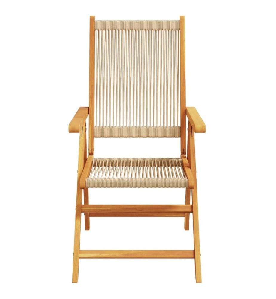 Gartenstuhl Verstellbar 4 Stk. Beige Massivholz Akazie