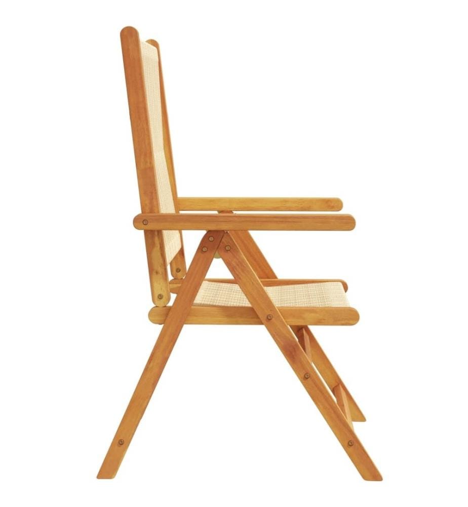 Gartenstuhl Verstellbar 4 Stk. Beige Massivholz Akazie