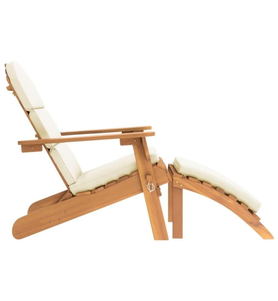 Chaise de jardin Adirondack et repose-pieds bois massif acacia