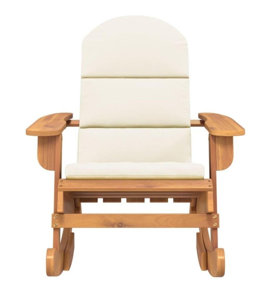 Chaise à bascule Adirondack avec coussins bois massif d'acacia