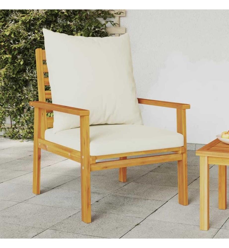 Gartensessel 2 Stk. mit Kissen Massivholz Akazie