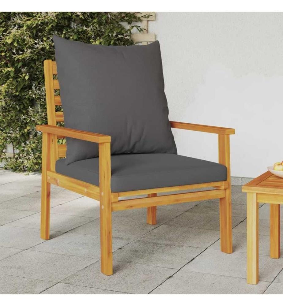 Gartensessel 2 Stk. mit Kissen Massivholz Akazie