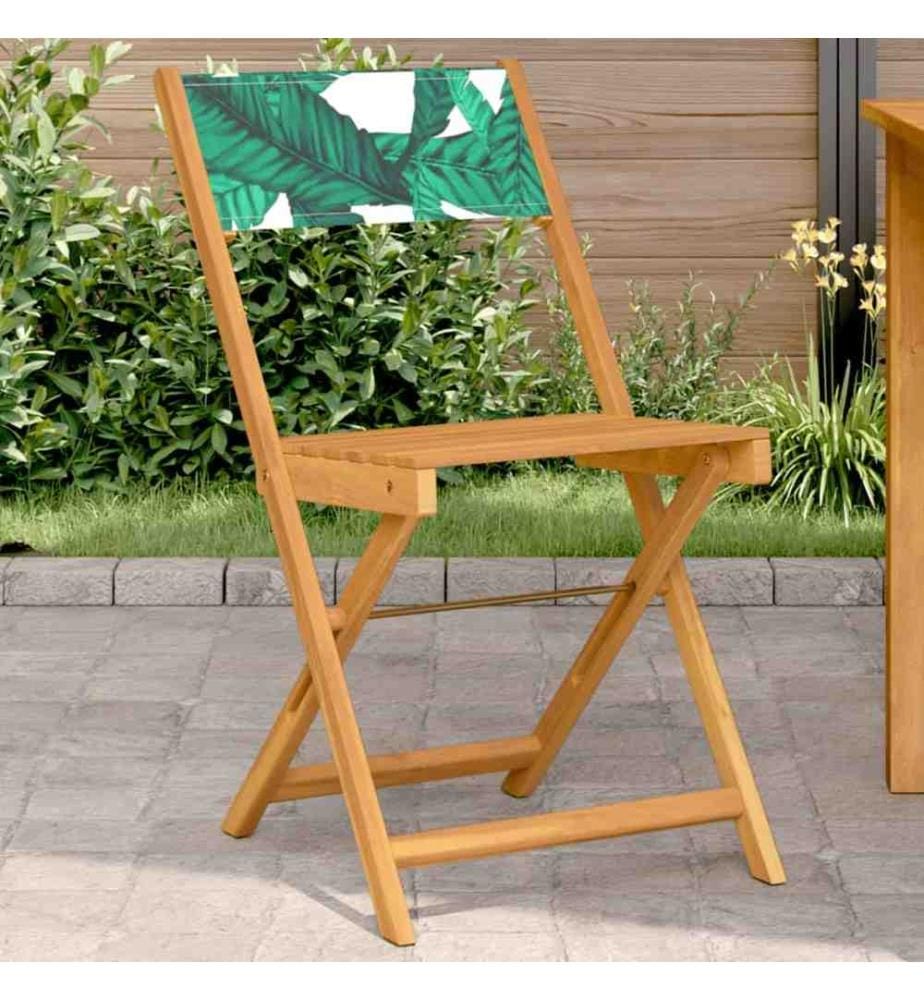 Chaises de bistrot lot de 2 motif de feuilles acacia et tissu