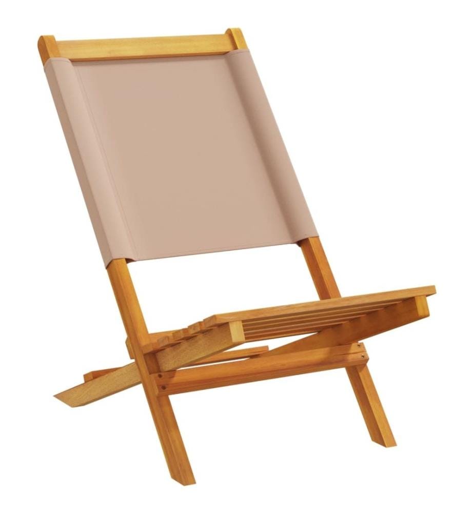 Gartenstühle 2 Stk. Taupe Massivholz Akazie & Stoff