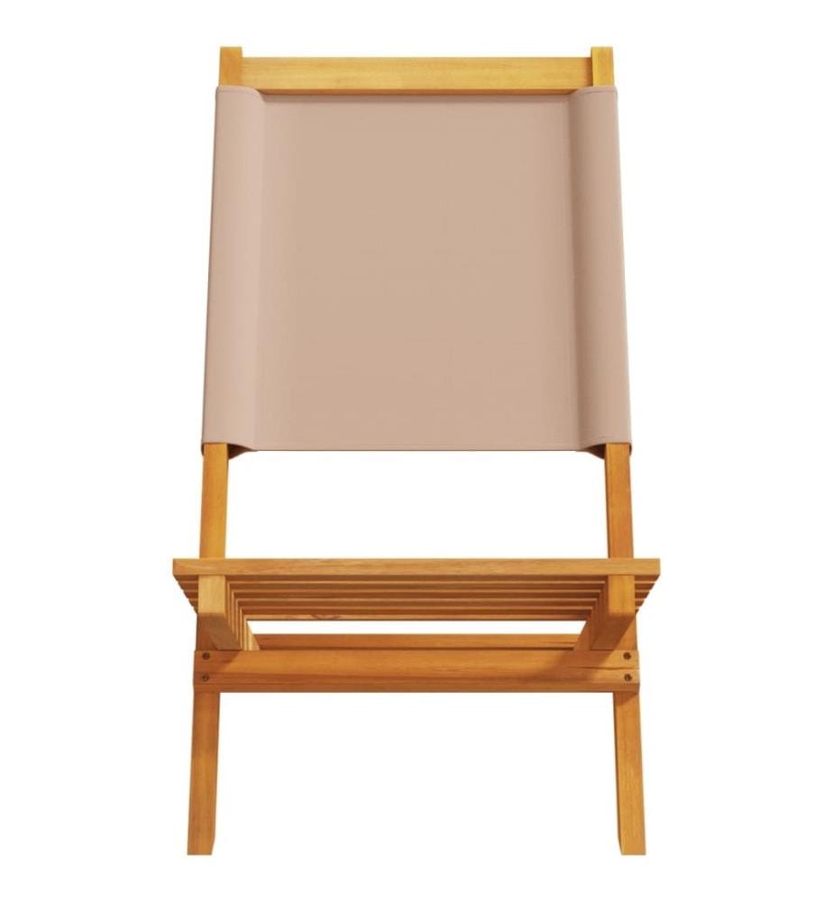 Gartenstühle 2 Stk. Taupe Massivholz Akazie & Stoff