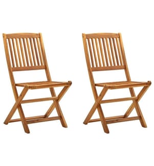 Klappbare Gartenstühle 2 Stk. Massivholz Akazie