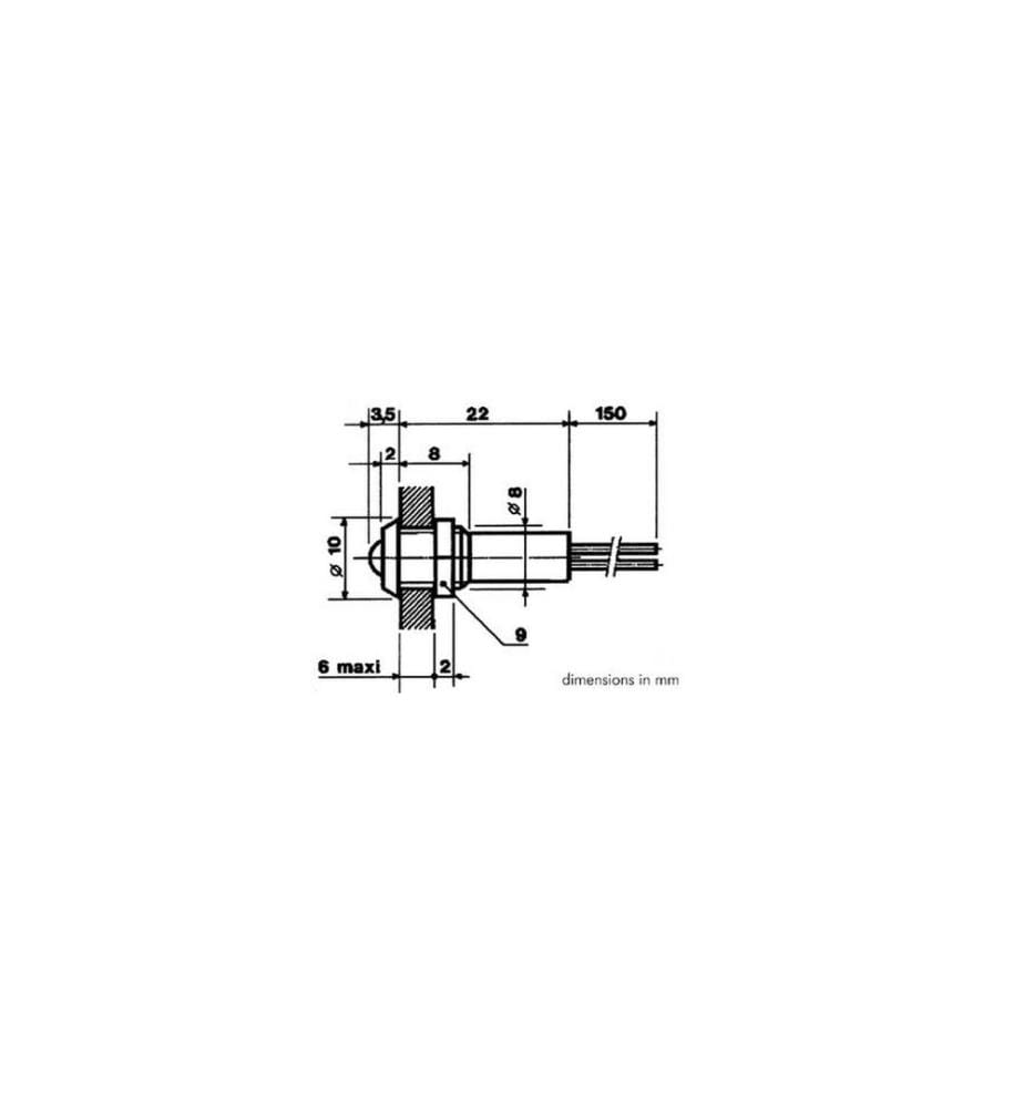 VELLEMAN - LED-Signalleuchte 10 mm 12 V DC, Rot