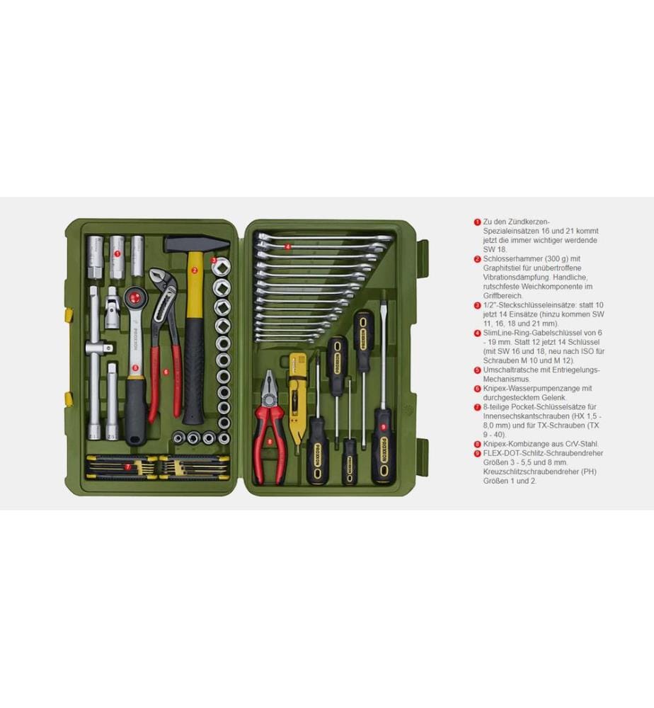 PROXXON INDUSTRIAL - Coffret à outils Voiture et valise à outils universelle 47 pièces