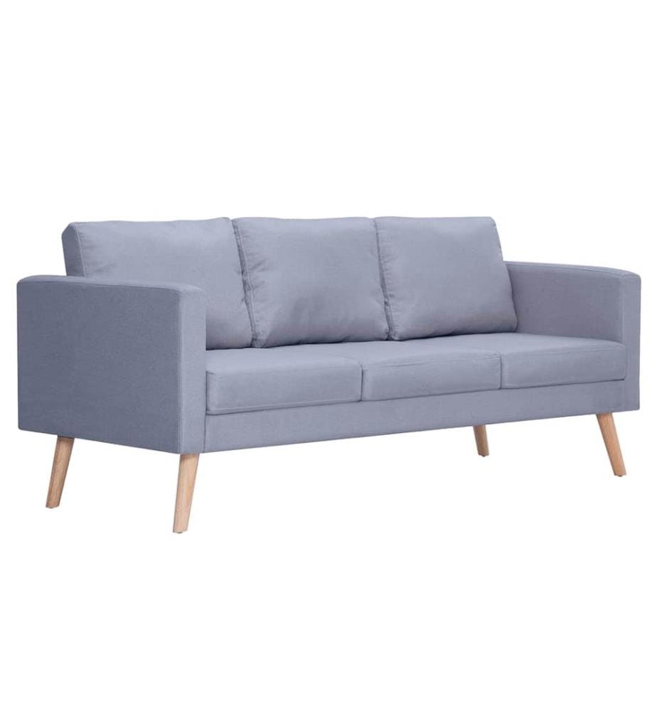 Sofa 3-Sitzer Stoff Hellgrau