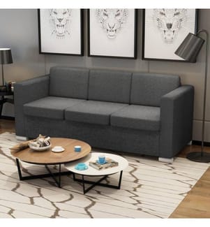 3-Sitzer Sofa Stoff Dunkelgrau