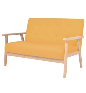 2-Sitzer Sofa Stoff Gelb