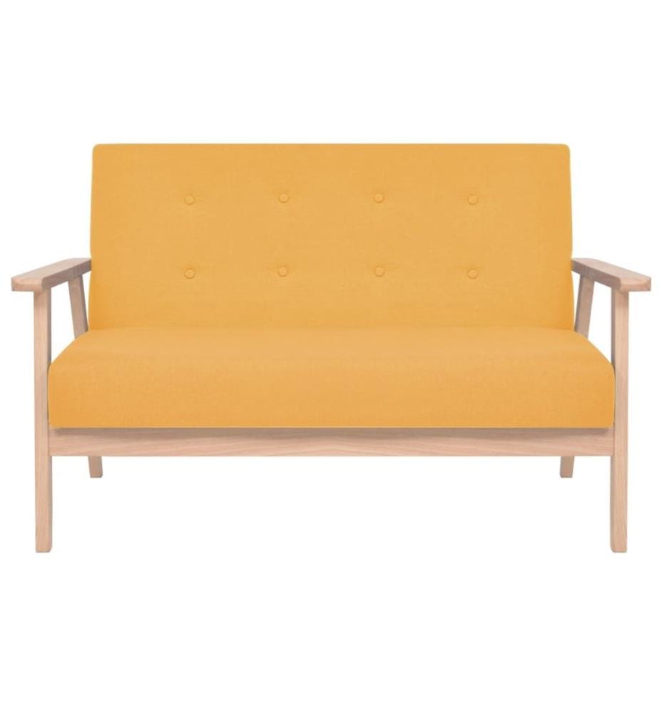 2-Sitzer Sofa Stoff Gelb