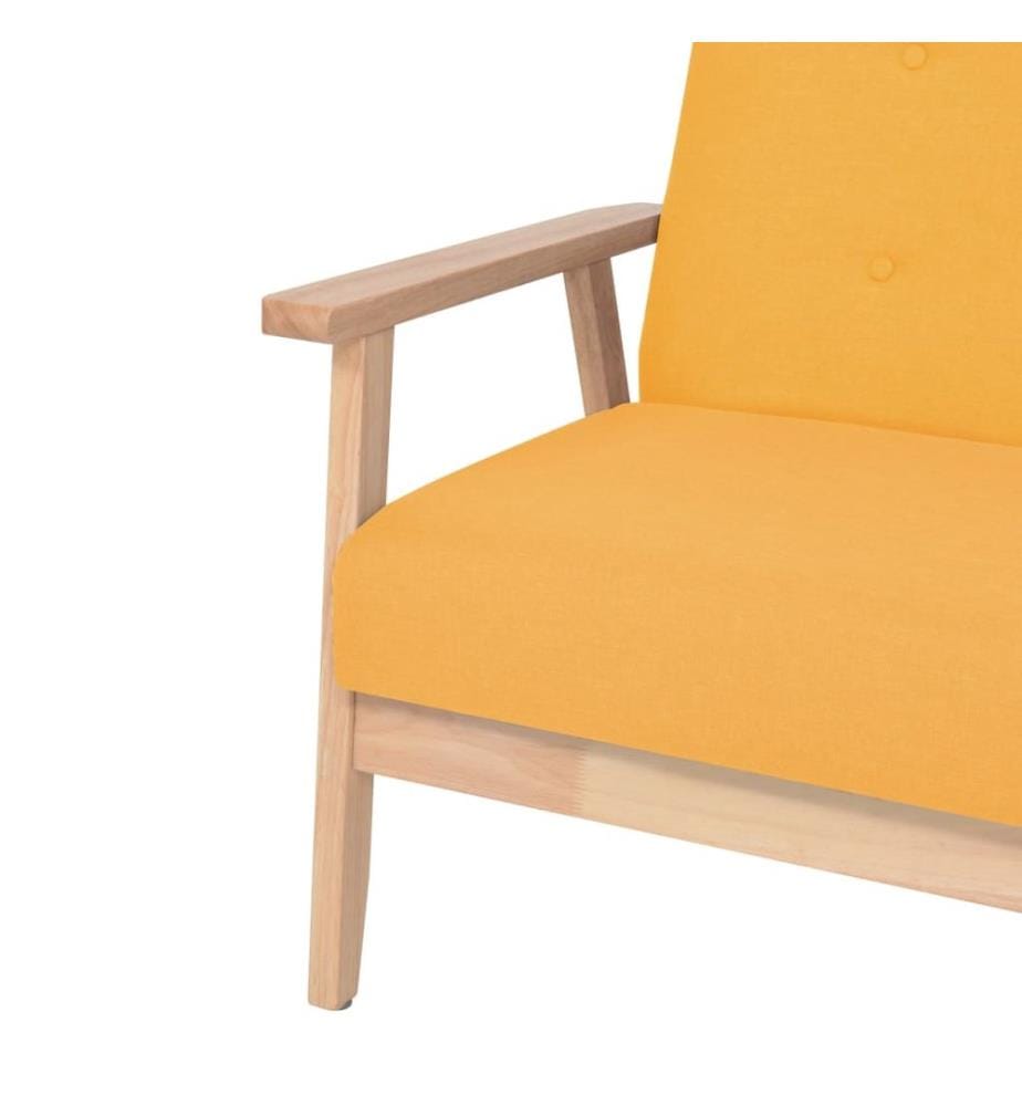 2-Sitzer Sofa Stoff Gelb